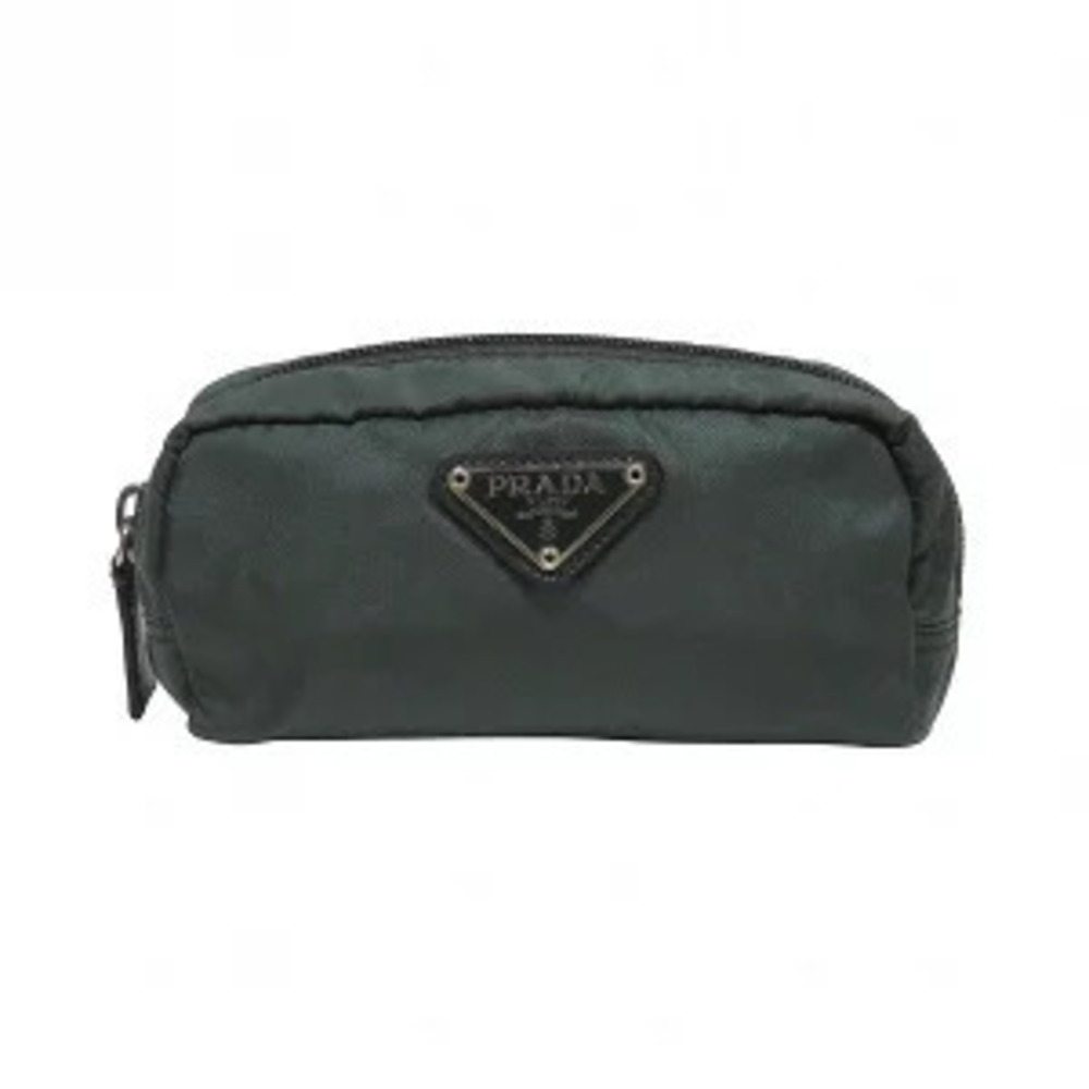 Prada Plate Cosmetic Pouch Clutch Accessory Case Bag